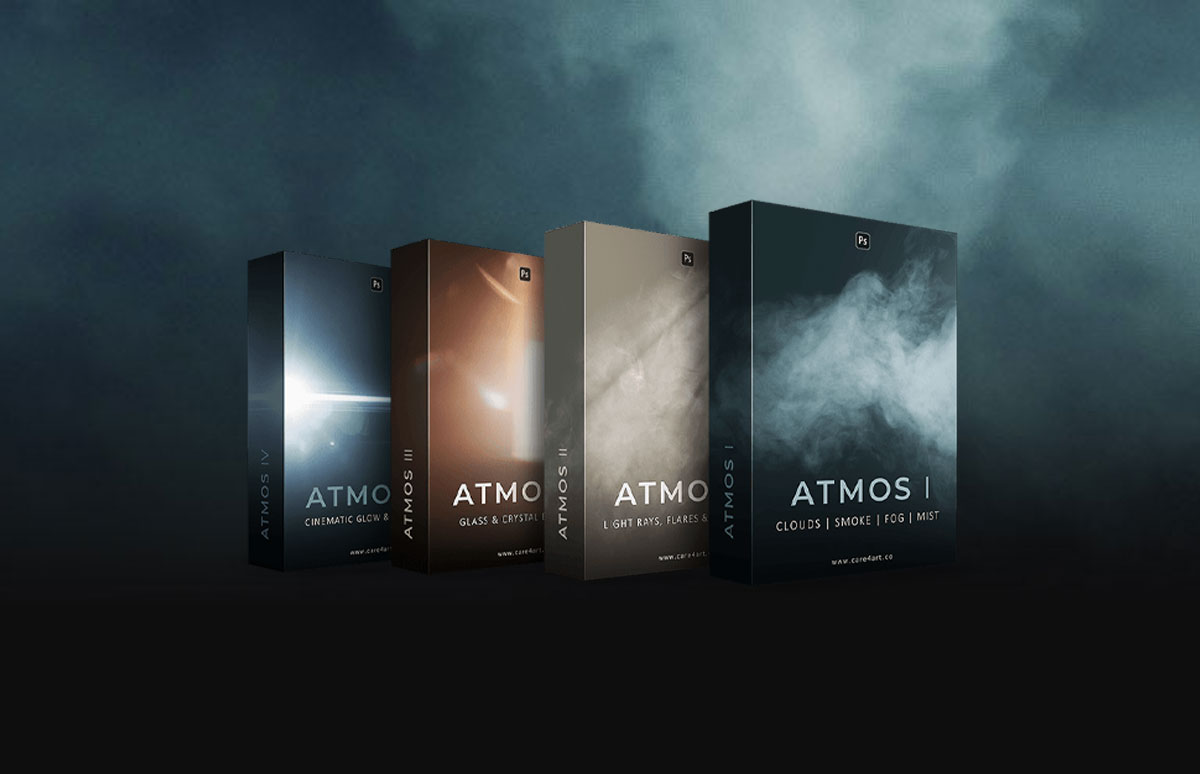 147个超真实高质量光学捕获云、雾、烟、雾、光线、眩光JPEG叠加层+PS笔刷 ATMOS I II III Master Collection Presets , sucaiwan.com