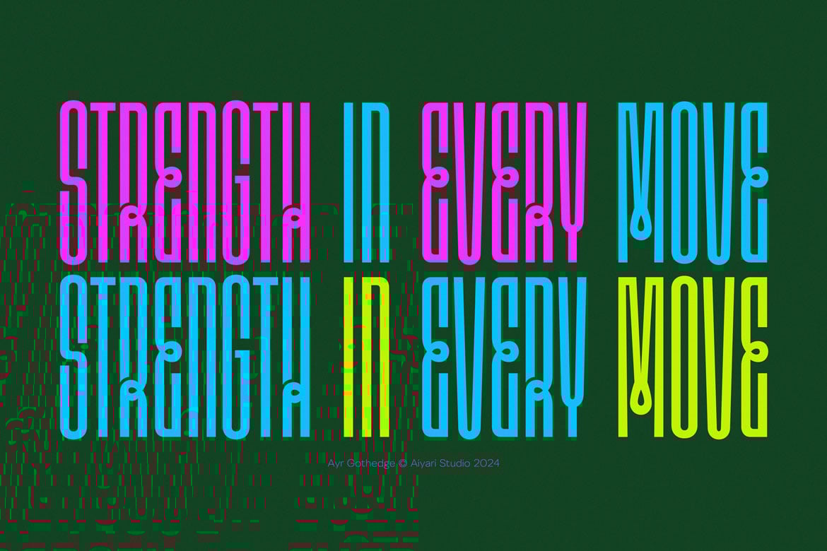 复古哥特式海报邀请函服装设计无衬线英文字体安装包 Gothedge 设计素材 sucaiwan.com