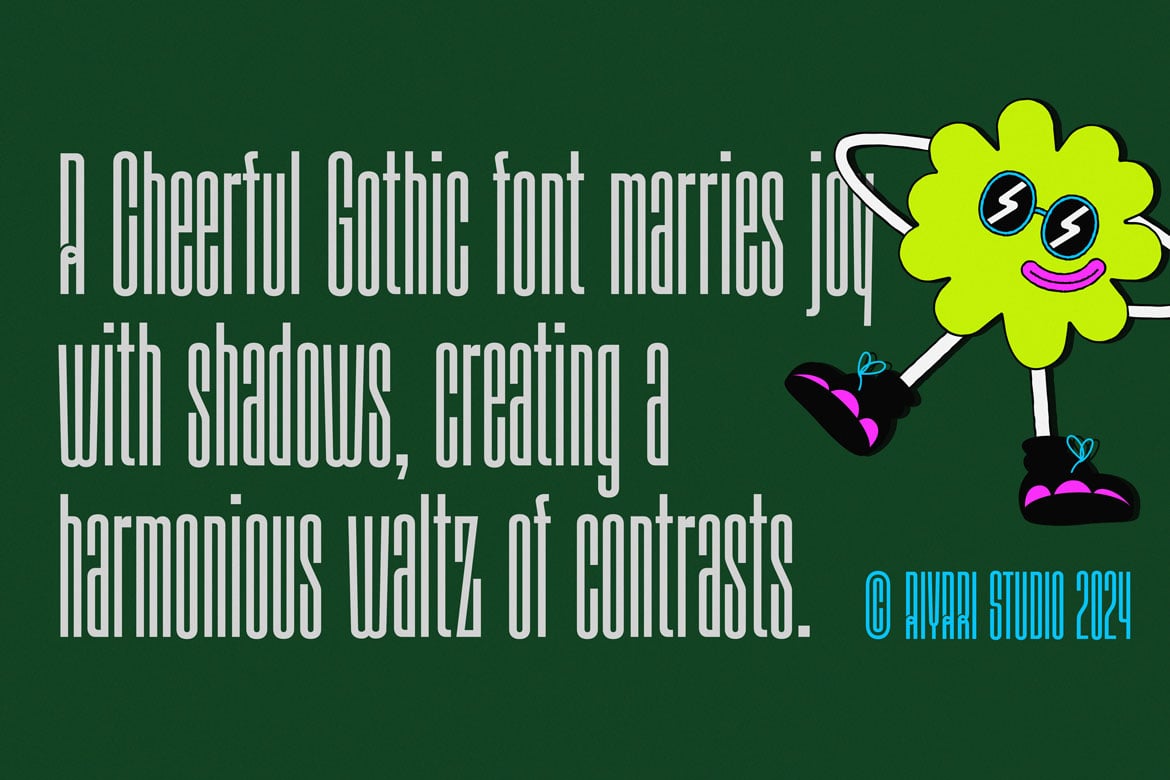 复古哥特式海报邀请函服装设计无衬线英文字体安装包 Gothedge 设计素材 sucaiwan.com