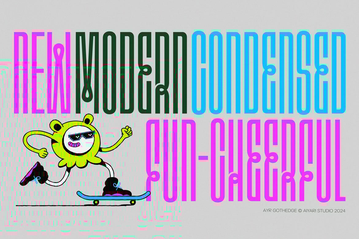 复古哥特式海报邀请函服装设计无衬线英文字体安装包 Gothedge 设计素材 sucaiwan.com