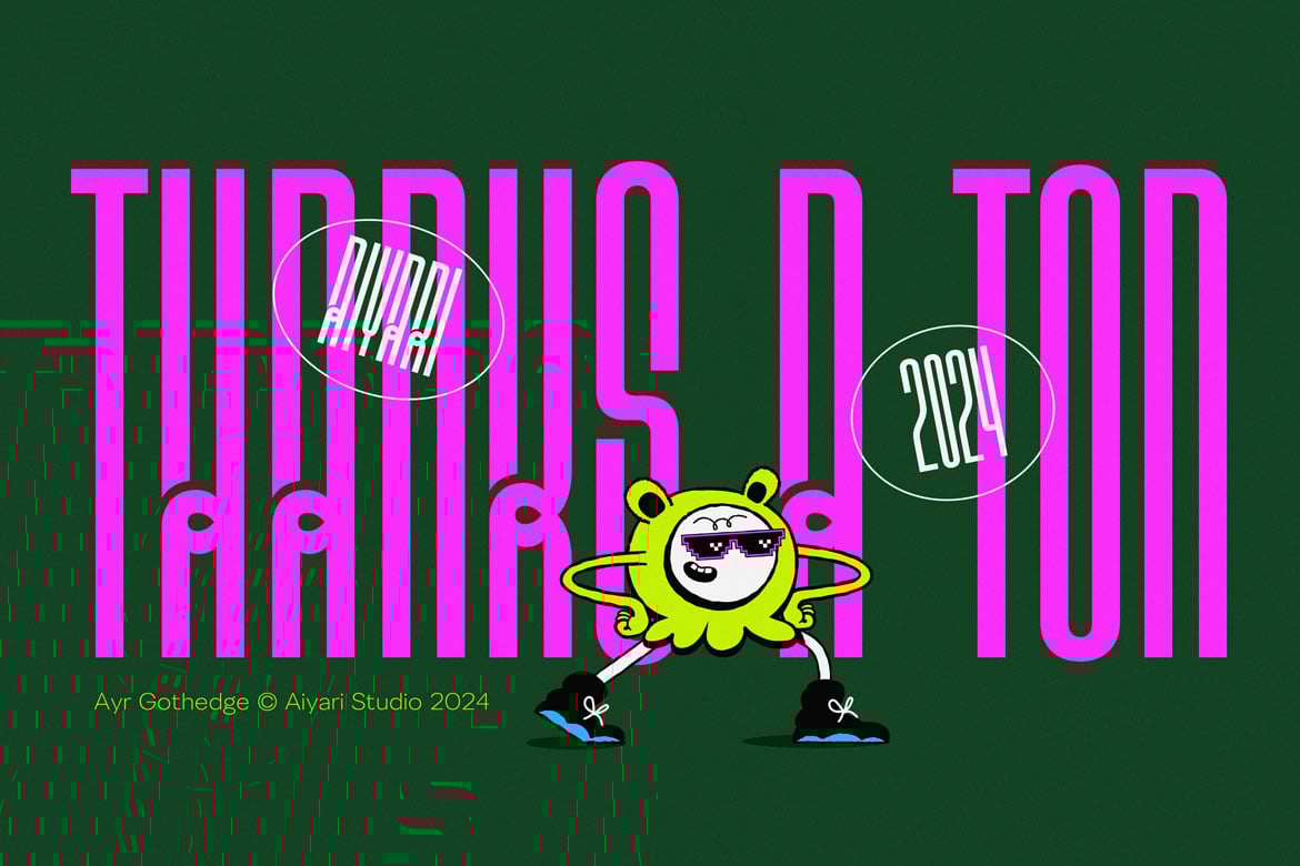 复古哥特式海报邀请函服装设计无衬线英文字体安装包 Gothedge 设计素材 sucaiwan.com