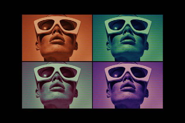 半色调线条Riso复印打印照片效果ps滤镜样机 Halftone Line Photo Effect 插件预设 sucaiwan.com