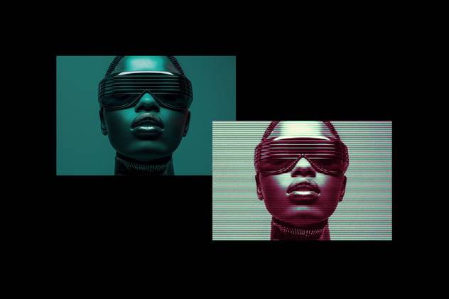 半色调线条Riso复印打印照片效果ps滤镜样机 Halftone Line Photo Effect 插件预设 sucaiwan.com