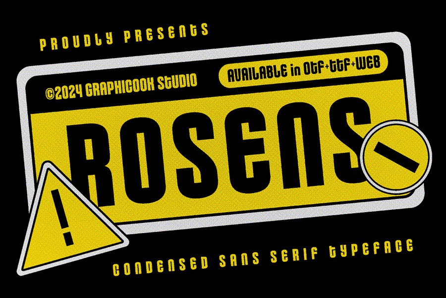 时尚杂志包装电影标识设计无衬线英文字体安装包 Rosens 设计素材 sucaiwan.com