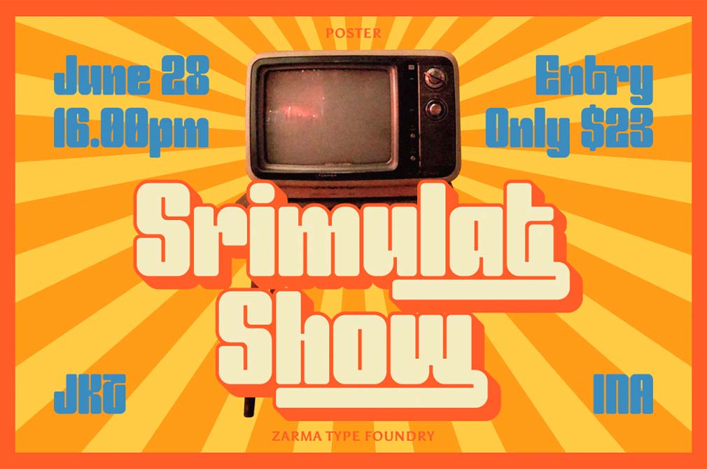 两款复古老派氛围独特贴纸封面社交媒体设计厚实粗体字体 Entuista - Chunky Display Font 设计素材 sucaiwan.com