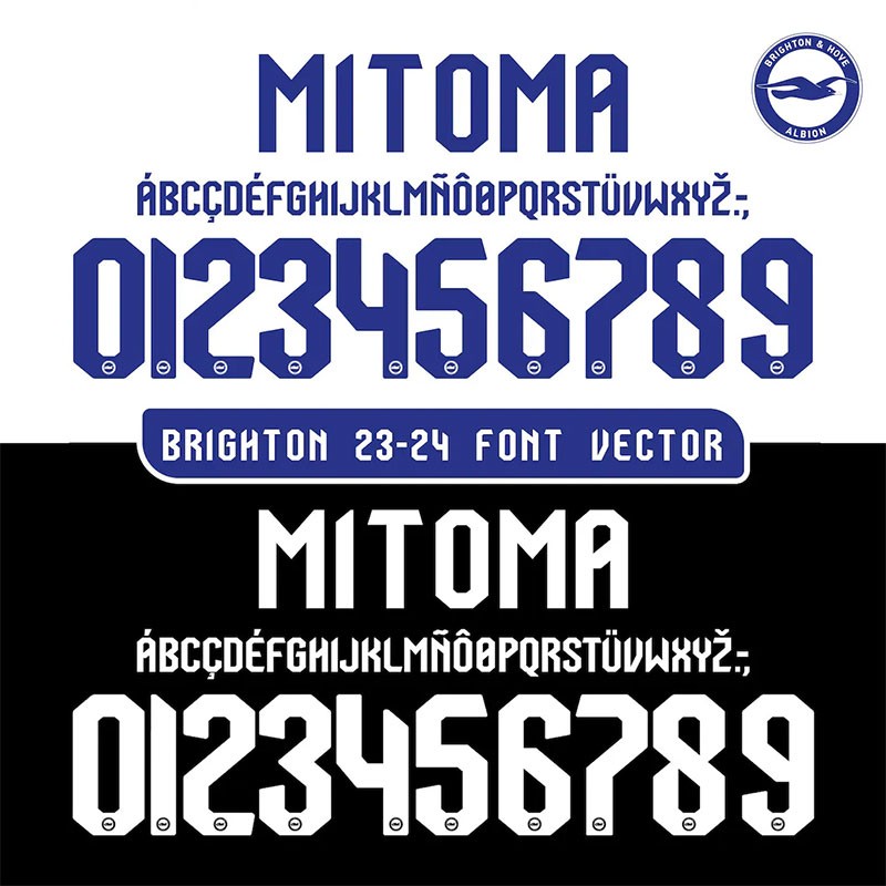 布莱顿 2023-2024 球衣字体下载 , sucaiwan.com