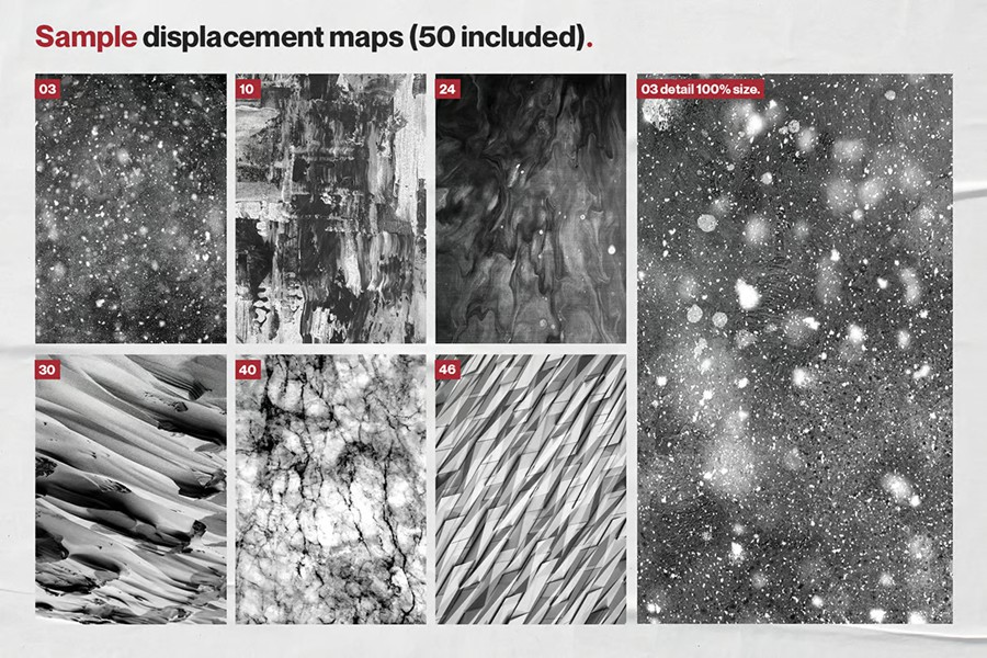 70多款潮流美学动态感位移图纹理背景艺术海报设计样机模板PSD/PNG Ultimate Distortion Poster Creator 图片素材 sucaiwan.com