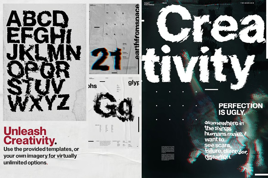 70多款潮流美学动态感位移图纹理背景艺术海报设计样机模板PSD/PNG Ultimate Distortion Poster Creator 图片素材 sucaiwan.com