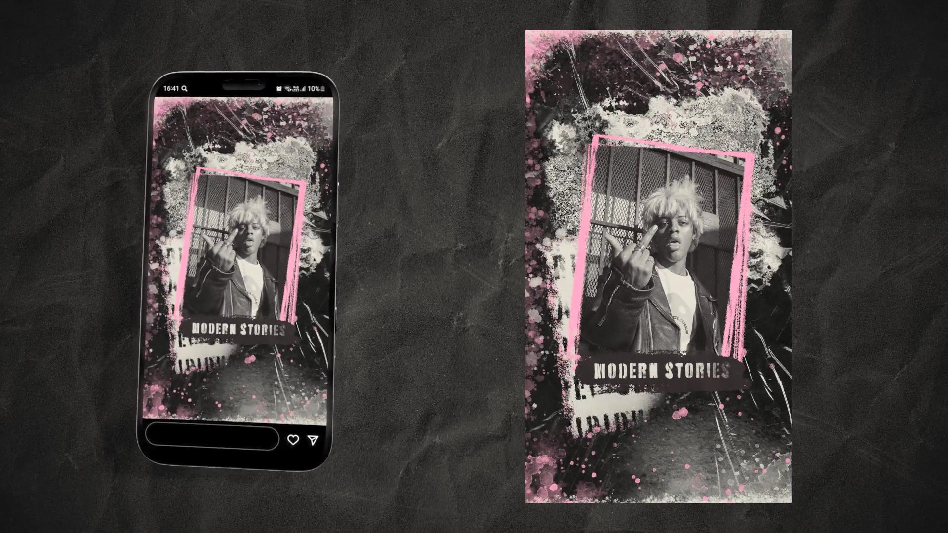 AE/PR模板：大胆前卫复古仿旧垃圾摇滚风格粗体排版标题动画开场片头 , sucaiwan.com