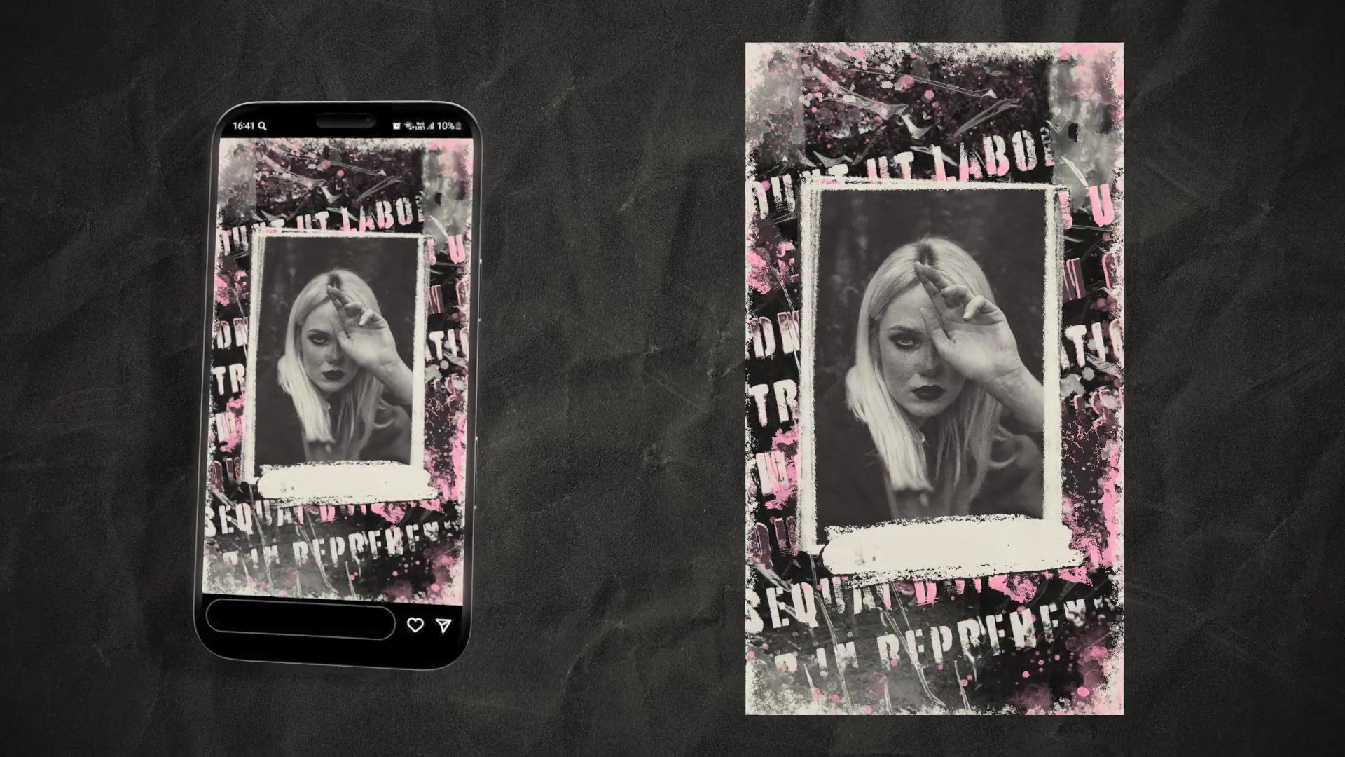 AE/PR模板：大胆前卫复古仿旧垃圾摇滚风格粗体排版标题动画开场片头 , sucaiwan.com