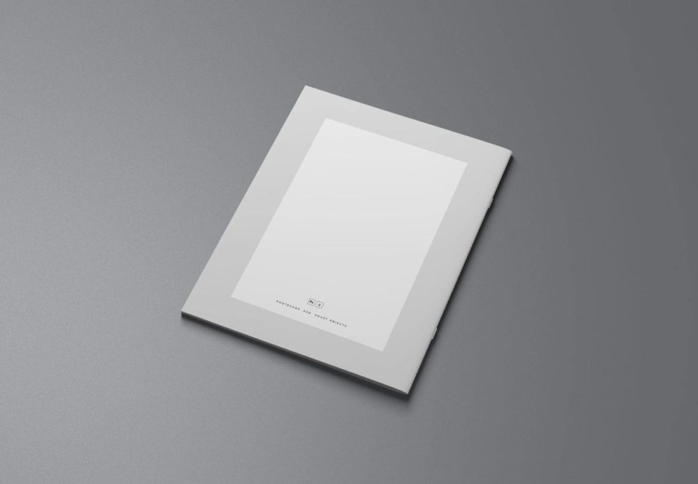 7款极简A4骑马钉宣传画册设计展示贴图PSD样机MOCKUP模板素材 US Letter PSD Brochure Mockup 样机素材 sucaiwan.com