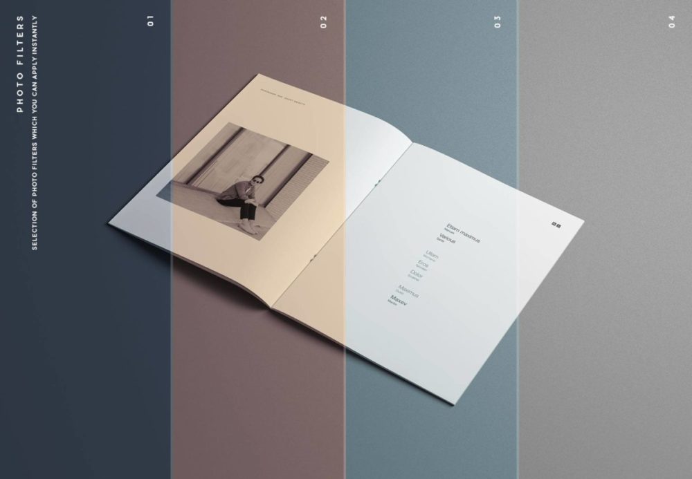 7款极简A4骑马钉宣传画册设计展示贴图PSD样机MOCKUP模板素材 US Letter PSD Brochure Mockup 样机素材 sucaiwan.com