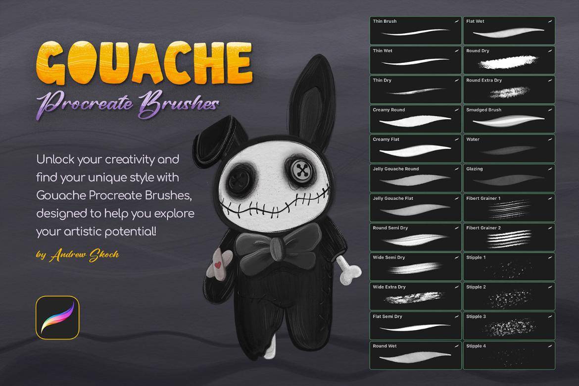 24款逼真水粉水彩线条颗粒水墨效果procreate绘画笔刷画笔素材 Gouache Procreate Brushes 笔刷资源 第5张-素材湾丨精选海外优质设计素材资源 24款逼真水粉水彩线条颗粒水墨效果procreate绘画笔刷画笔素材 Gouache Procreate Brushes 笔刷资源 sucaiwan.com