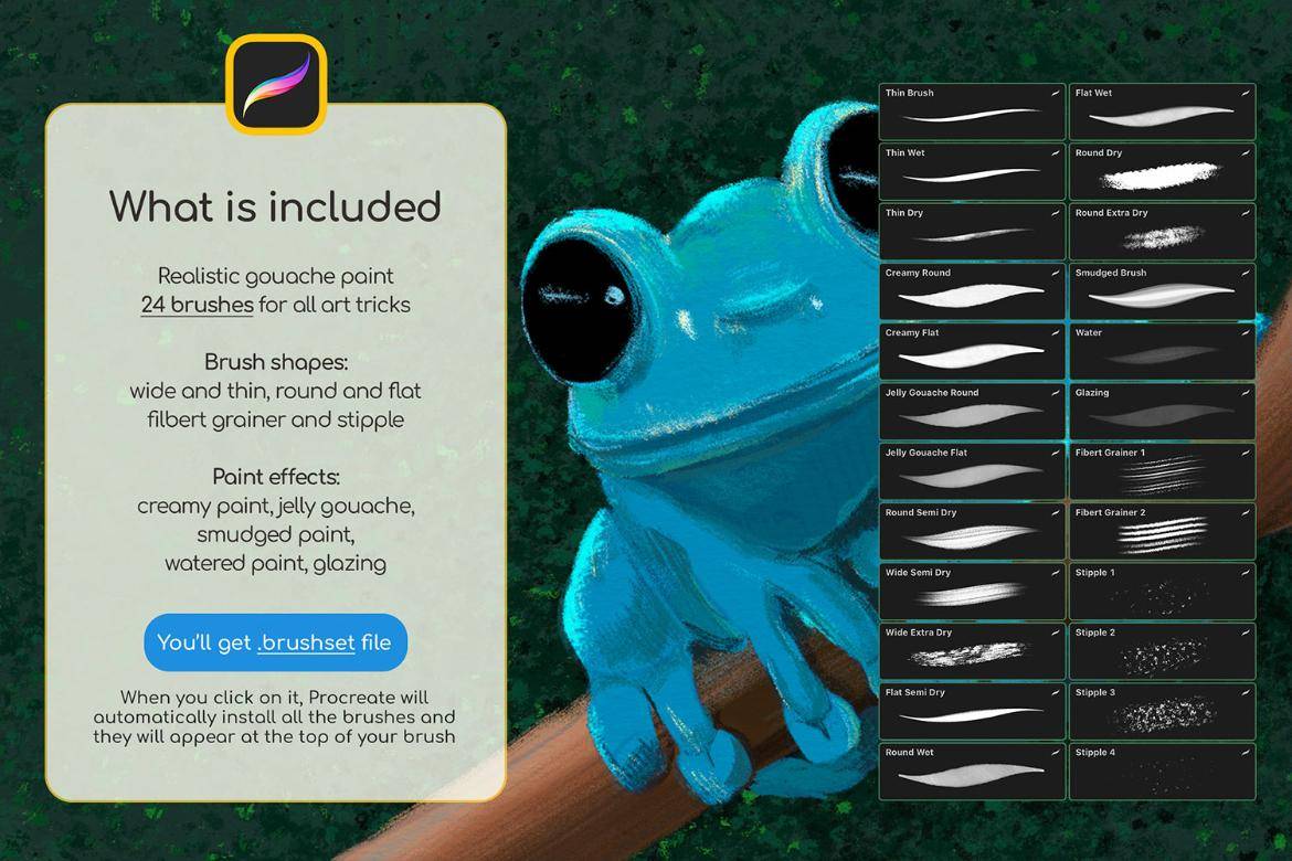 24款逼真水粉水彩线条颗粒水墨效果procreate绘画笔刷画笔素材 Gouache Procreate Brushes 笔刷资源 第8张-素材湾丨精选海外优质设计素材资源 24款逼真水粉水彩线条颗粒水墨效果procreate绘画笔刷画笔素材 Gouache Procreate Brushes 笔刷资源 sucaiwan.com