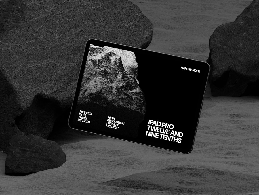 黑化工业风UI设计苹果iPad平板MacBook电脑iPhone手机贴图PS/AE样机模板素材 ZeroG Device Mockup 样机素材 sucaiwan.com