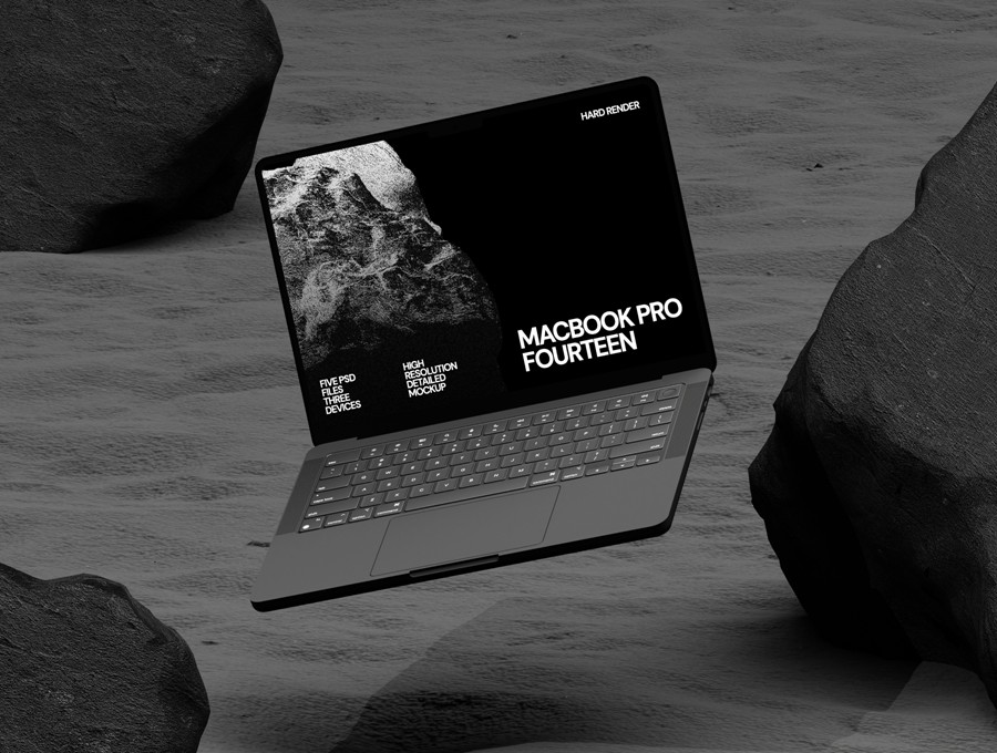 黑化工业风UI设计苹果iPad平板MacBook电脑iPhone手机贴图PS/AE样机模板素材 ZeroG Device Mockup 样机素材 sucaiwan.com