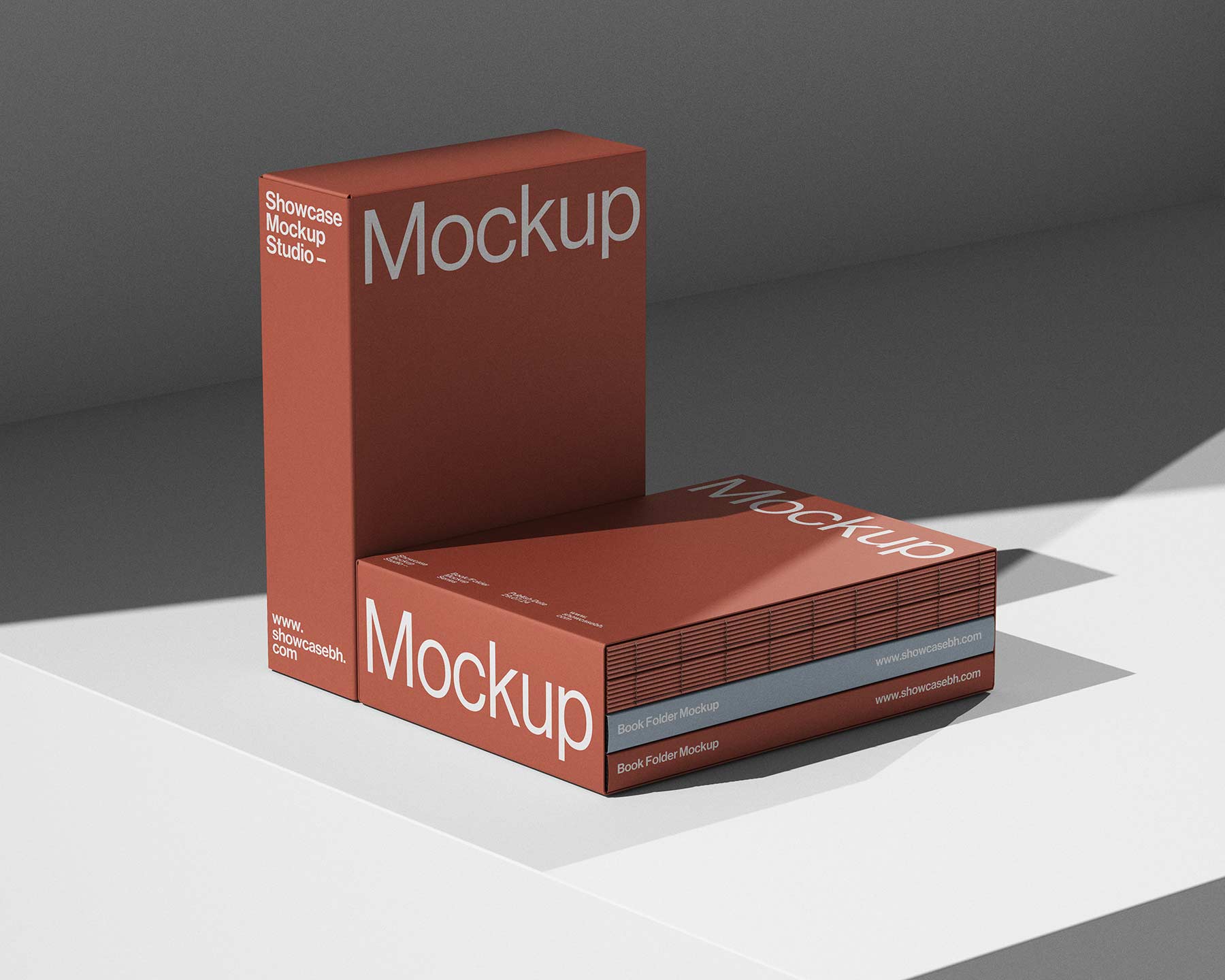 8款高级工业风硬皮精装书籍画册设计展示效果图PS贴图样机模板素材 BF6_Book Folder Mockup Bundle by Showcase Mockup 样机素材 sucaiwan.com