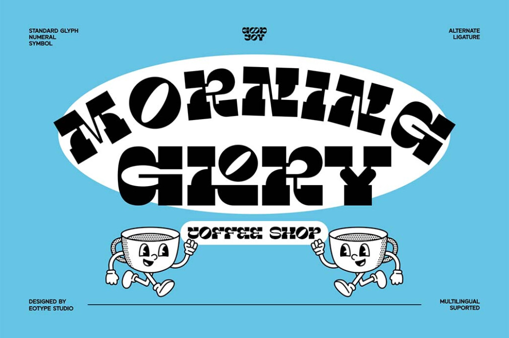 Good Joy | Groovy Font 70年代复古经典趣味嬉皮士美学平面贴纸卡通动画字体 设计素材 sucaiwan.com