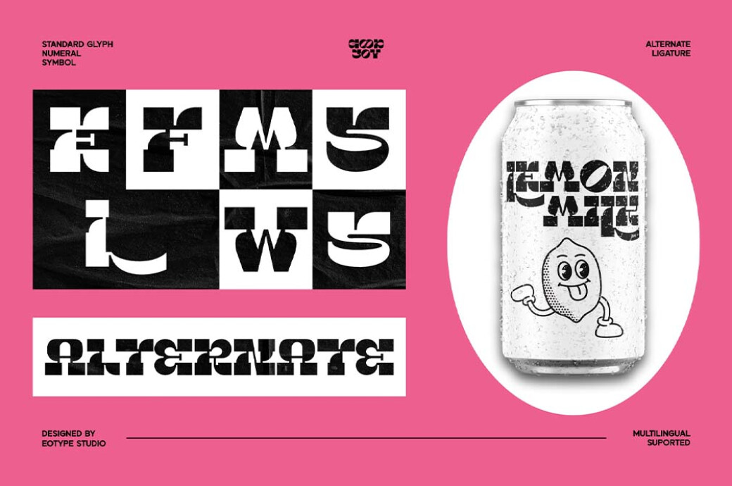 Good Joy | Groovy Font 70年代复古经典趣味嬉皮士美学平面贴纸卡通动画字体 设计素材 sucaiwan.com