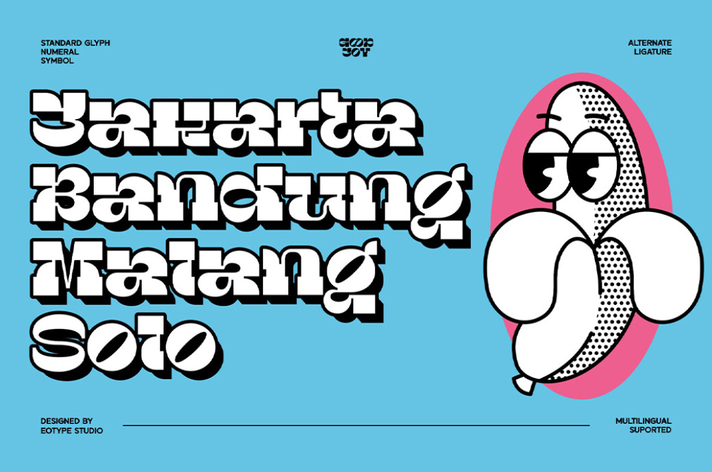 Good Joy | Groovy Font 70年代复古经典趣味嬉皮士美学平面贴纸卡通动画字体 设计素材 sucaiwan.com