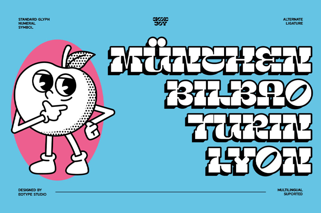 Good Joy | Groovy Font 70年代复古经典趣味嬉皮士美学平面贴纸卡通动画字体 设计素材 sucaiwan.com