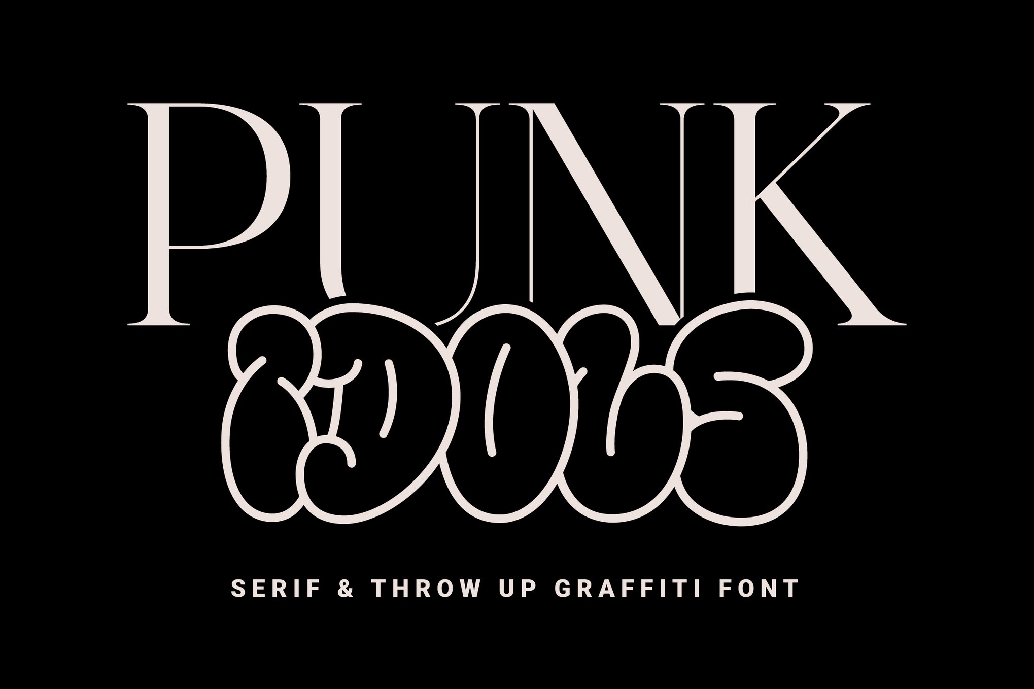 英文字体:趣味Y2K气泡涂鸦复古装饰logo徽标插画手写衬线字体 Punk Idols – Serif & Throw Up Font , 第1张-素材湾丨精选海外优质设计素材资源 英文字体:趣味Y2K气泡涂鸦复古装饰logo徽标插画手写衬线字体 Punk Idols – Serif & Throw Up Font , sucaiwan.com