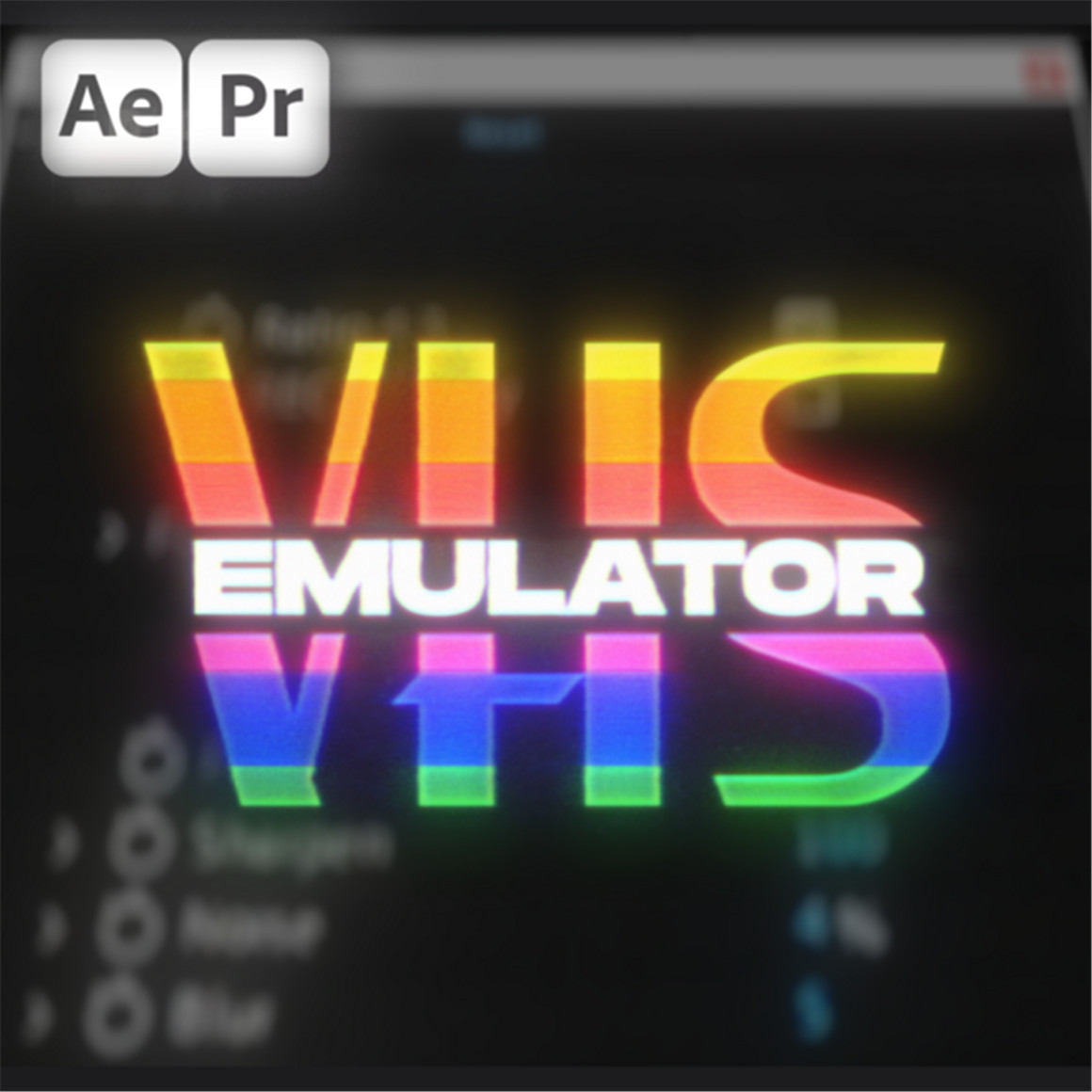 复古怀旧VHS氛围仿真模拟画面闪烁线条扭曲电视干扰效果AE/PR模板 Emulator for AE and Premiere Pro 影视音频 sucaiwan.com