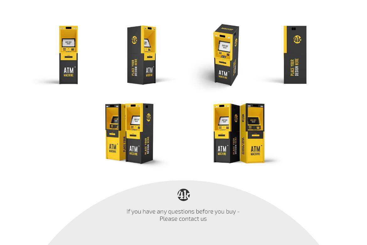 6款ATM自助取款机外观模型设计效果图PS贴图样机模板素材 ATM Machine Mockup Set 样机素材 第4张-素材湾丨精选海外优质设计素材资源 6款ATM自助取款机外观模型设计效果图PS贴图样机模板素材 ATM Machine Mockup Set 样机素材 sucaiwan.com
