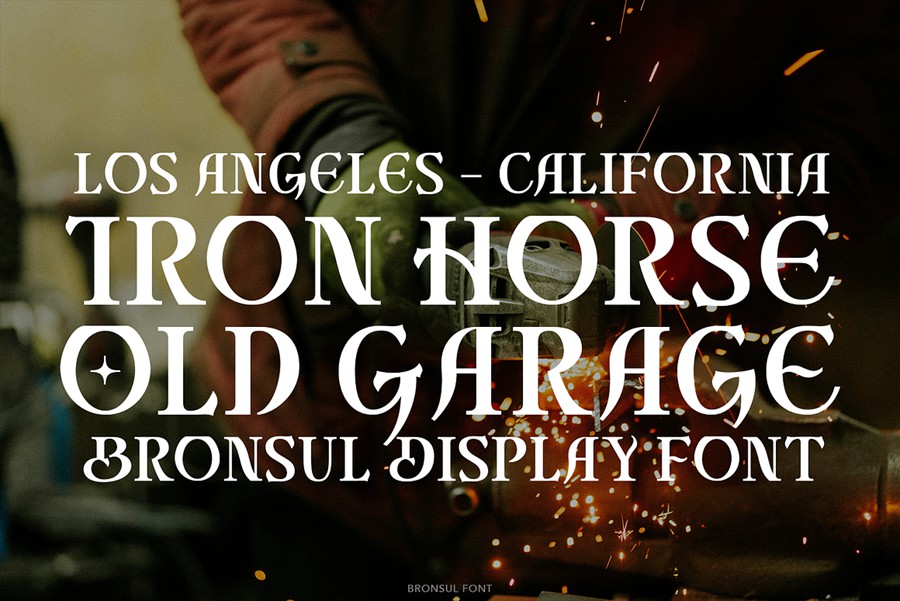 时尚复古品牌海报邀请函标题设计衬线英文字体安装包 Bronsul Serif Display 设计素材 sucaiwan.com