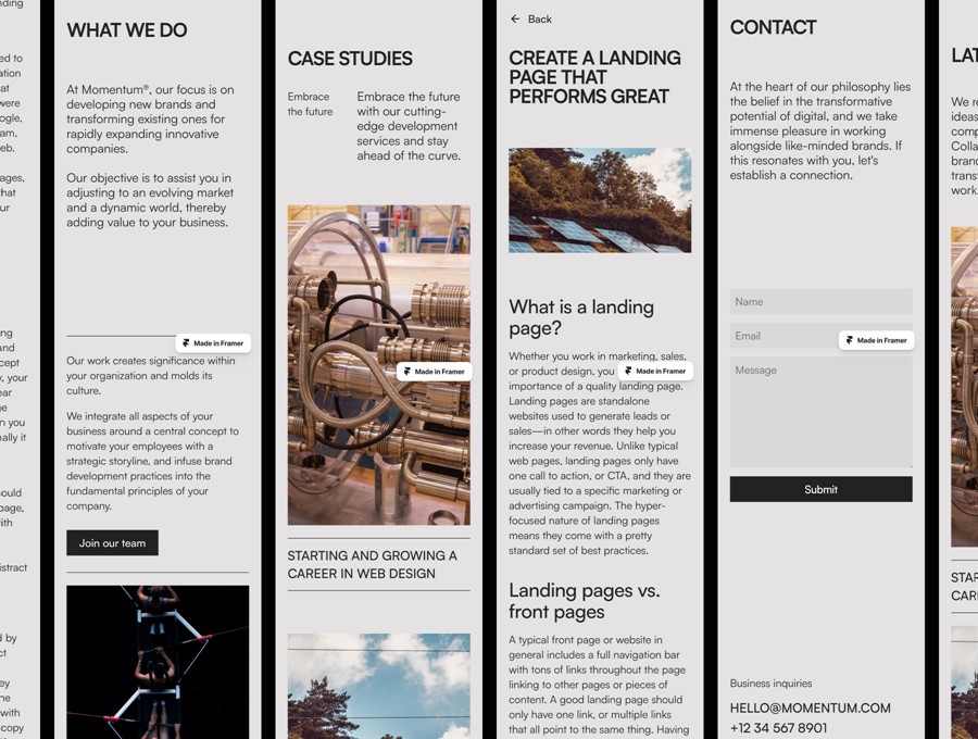 时尚自适应作品集案例企业品牌服务网站WEB UI界面设计Framer模板素材 MOMENTUM – Agency Website Template for Framer APP UI 第2张-素材湾丨精选海外优质设计素材资源 时尚自适应作品集案例企业品牌服务网站WEB UI界面设计Framer模板素材 MOMENTUM – Agency Website Template for Framer APP UI sucaiwan.com