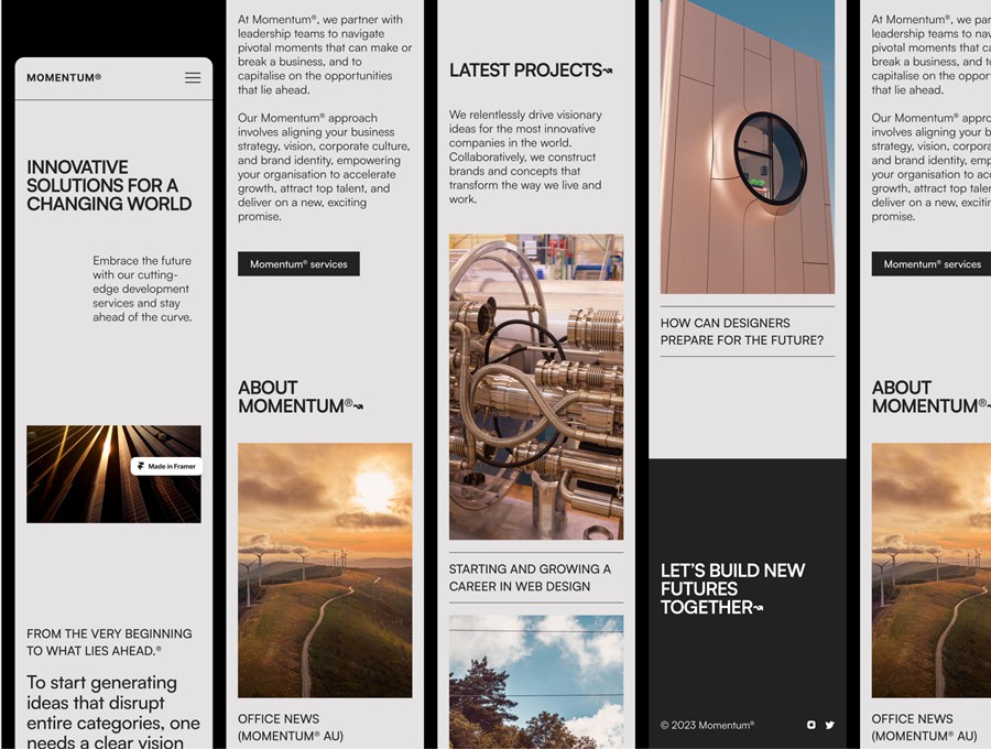 时尚自适应作品集案例企业品牌服务网站WEB UI界面设计Framer模板素材 MOMENTUM – Agency Website Template for Framer APP UI 第7张-素材湾丨精选海外优质设计素材资源 时尚自适应作品集案例企业品牌服务网站WEB UI界面设计Framer模板素材 MOMENTUM – Agency Website Template for Framer APP UI sucaiwan.com