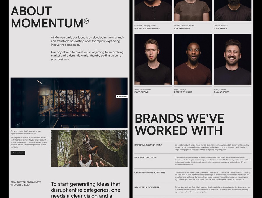 时尚自适应作品集案例企业品牌服务网站WEB UI界面设计Framer模板素材 MOMENTUM – Agency Website Template for Framer APP UI 第12张-素材湾丨精选海外优质设计素材资源 时尚自适应作品集案例企业品牌服务网站WEB UI界面设计Framer模板素材 MOMENTUM – Agency Website Template for Framer APP UI sucaiwan.com