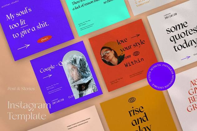 时尚欧美ins风社交媒体推广公众号推文电商海报设计psd模板 Quotes Love – Post & Story Instagram 图片素材 第2张-素材湾丨精选海外优质设计素材资源 时尚欧美ins风社交媒体推广公众号推文电商海报设计psd模板 Quotes Love – Post & Story Instagram 图片素材 sucaiwan.com