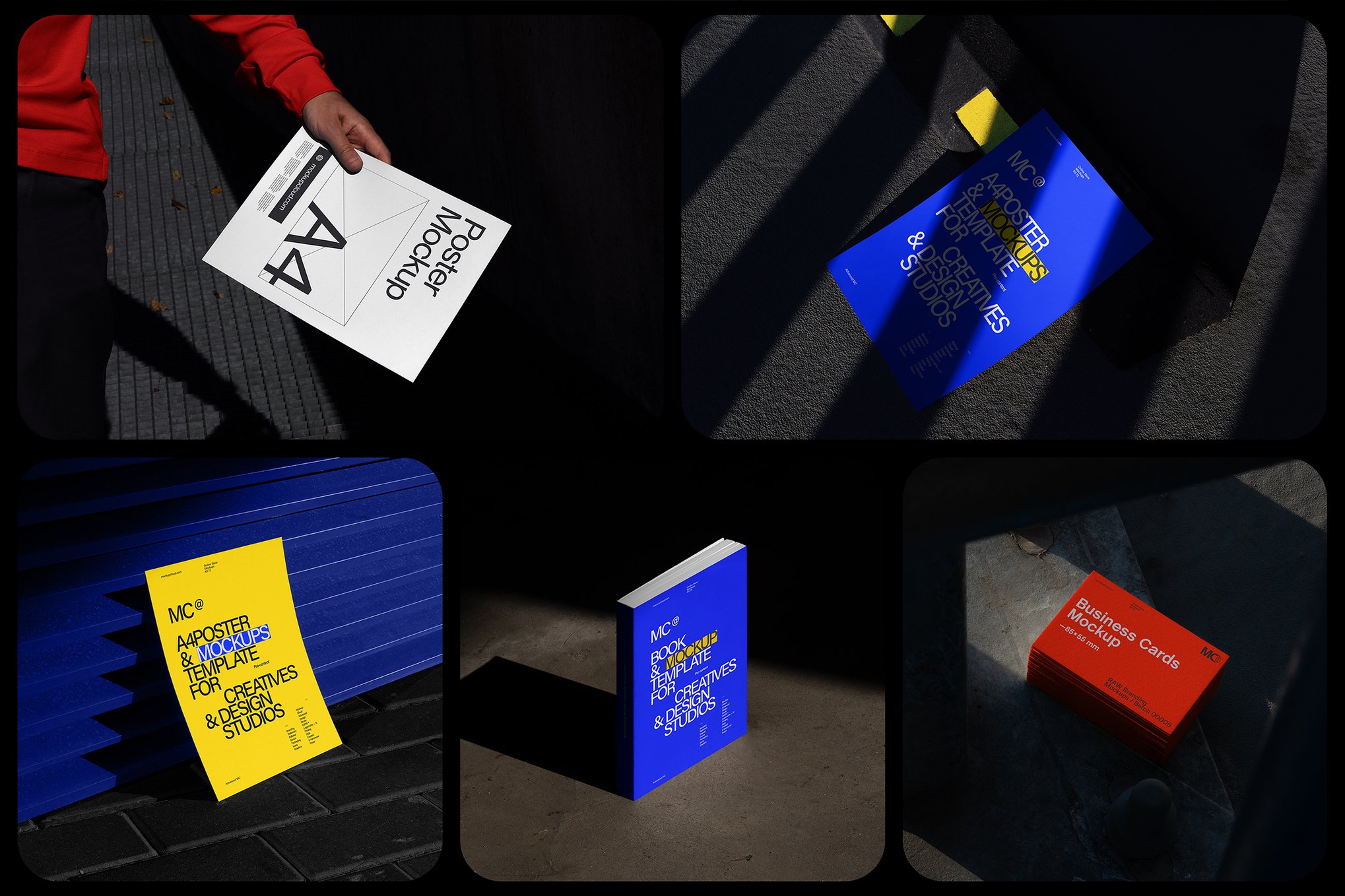 6款高级黑化风VI品牌贴图名片书籍画册海报展示效果图PSD样机模板 Branding Identity Mockups / RAW Series 02 样机素材 第1张-素材湾丨精选海外优质设计素材资源 6款高级黑化风VI品牌贴图名片书籍画册海报展示效果图PSD样机模板 Branding Identity Mockups / RAW Series 02 样机素材 sucaiwan.com