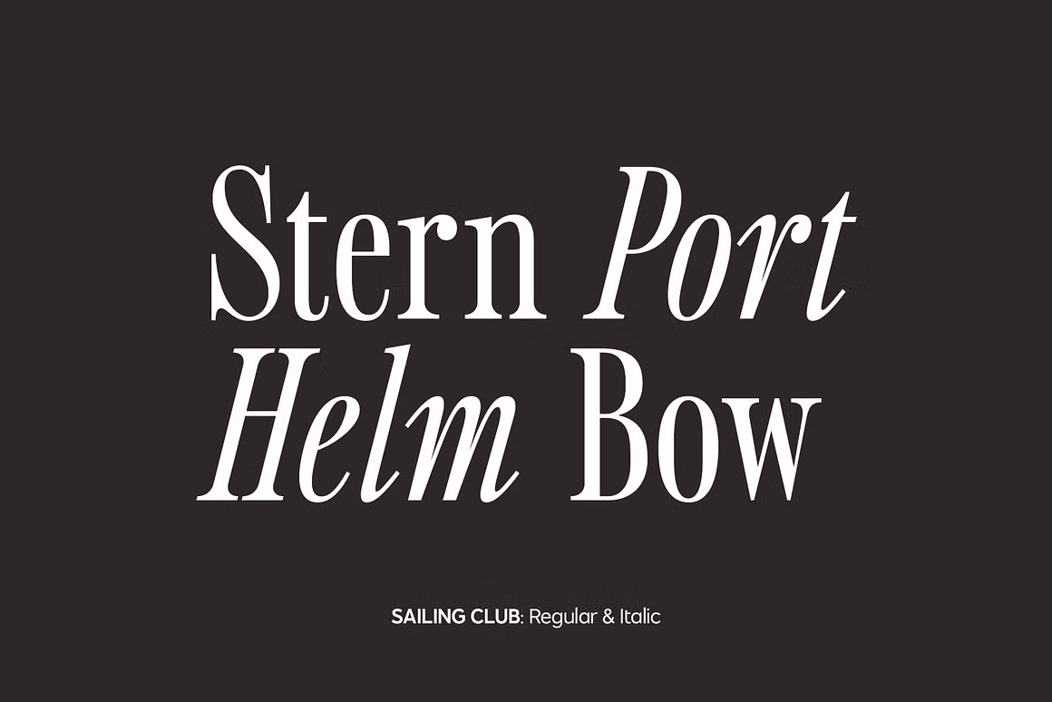 英文字体：复古怀旧创意纤细优雅极简排版标题精美衬线海报封面字体 Sailing Club | Nostalgic Serif , sucaiwan.com