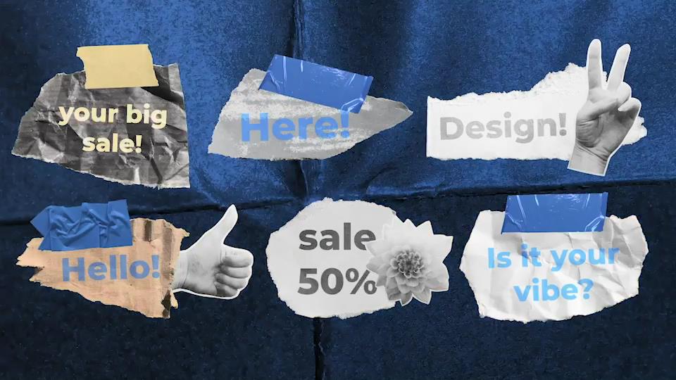 AE/PR模板：复古纸张拼贴艺术褶皱标题转场叠加背景栏目包装定格动画素材包 Paper & Collage Branding Pack 影视音频 sucaiwan.com