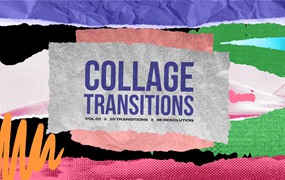 AE模板:创意情绪风格快闪拼贴定格动画撕纸转场视觉效果