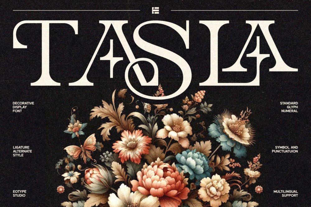 复古优雅品牌包装海报徽标设计衬线英文字体安装包 Tasla 设计素材 第1张-素材湾丨精选海外优质设计素材资源 复古优雅品牌包装海报徽标设计衬线英文字体安装包 Tasla 设计素材 sucaiwan.com