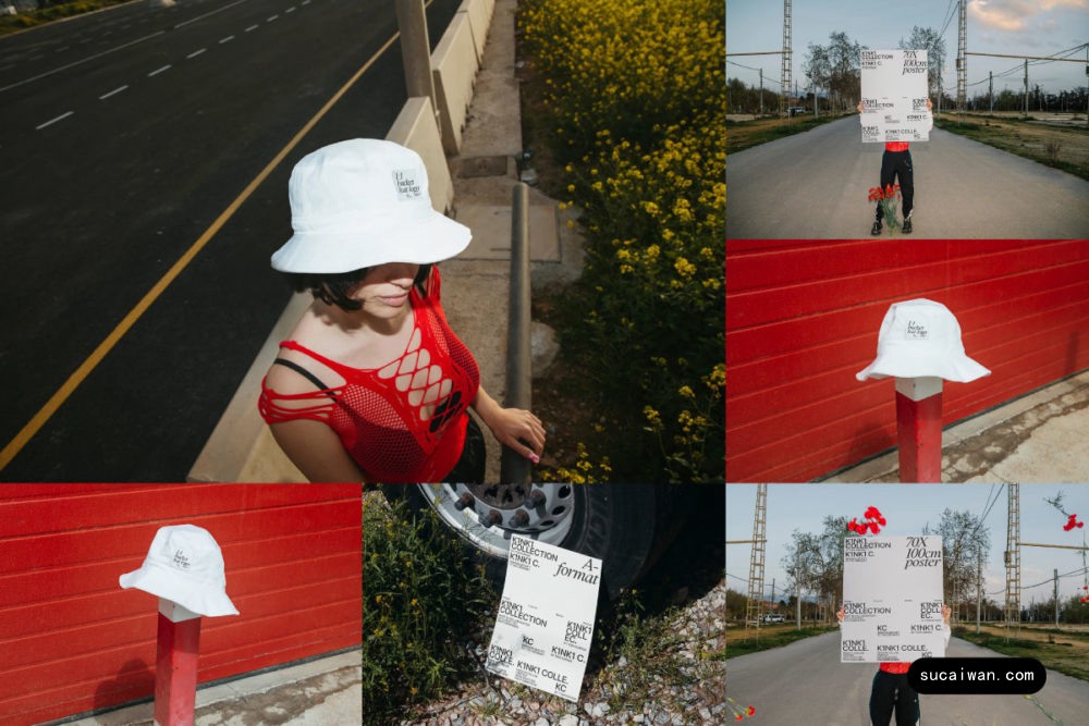7款欧美风小众街头帽子海报VI品牌设计展示PS贴图样机MOCKUP模板 Bendito.Mockup – K1NK1 Collection Vol 1 样机素材 sucaiwan.com