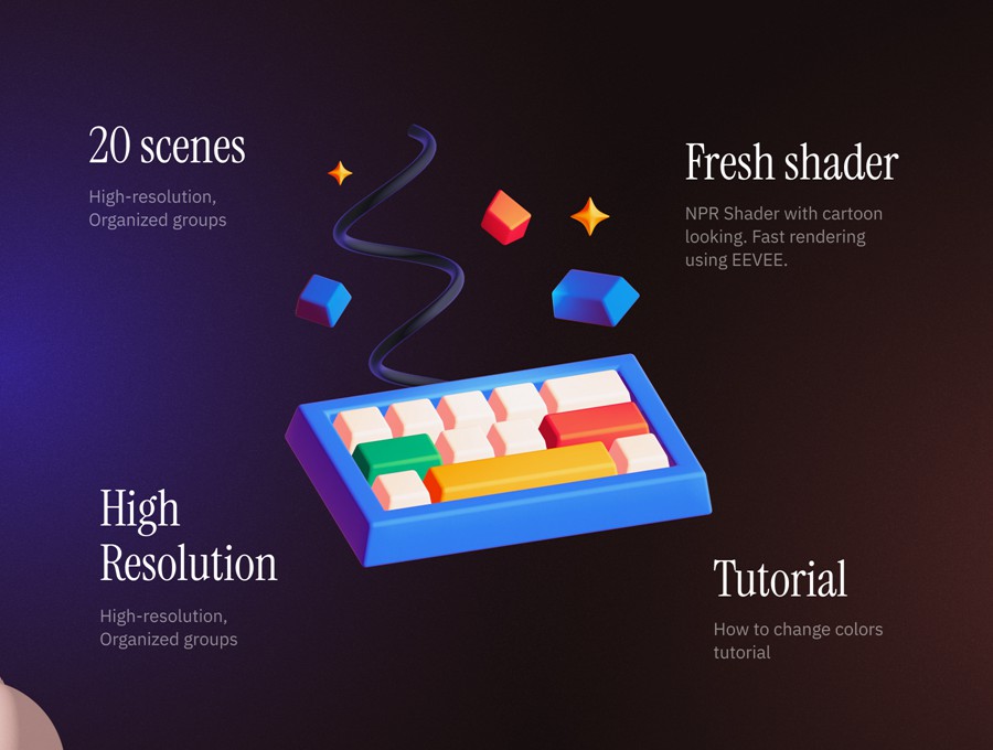 21款卡通趣味创意网络科技金融3D插图图标设计Blender/PNG格式素材 Neobusiness 3D 图片素材 sucaiwan.com