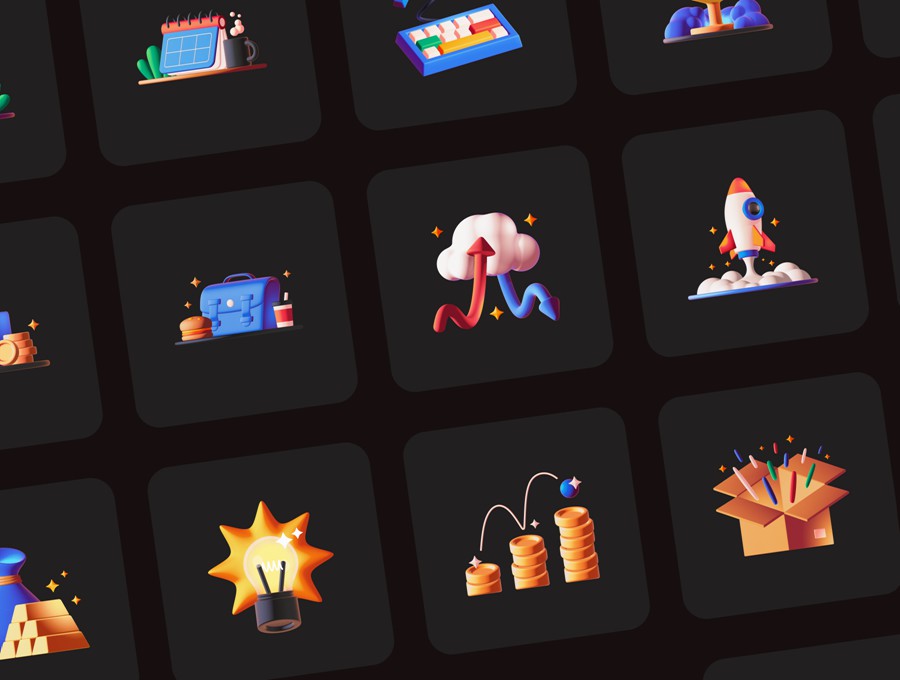 21款卡通趣味创意网络科技金融3D插图图标设计Blender/PNG格式素材 Neobusiness 3D 图片素材 sucaiwan.com