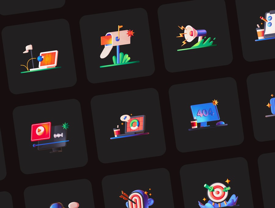 21款卡通趣味创意网络科技金融3D插图图标设计Blender/PNG格式素材 Neobusiness 3D 图片素材 sucaiwan.com