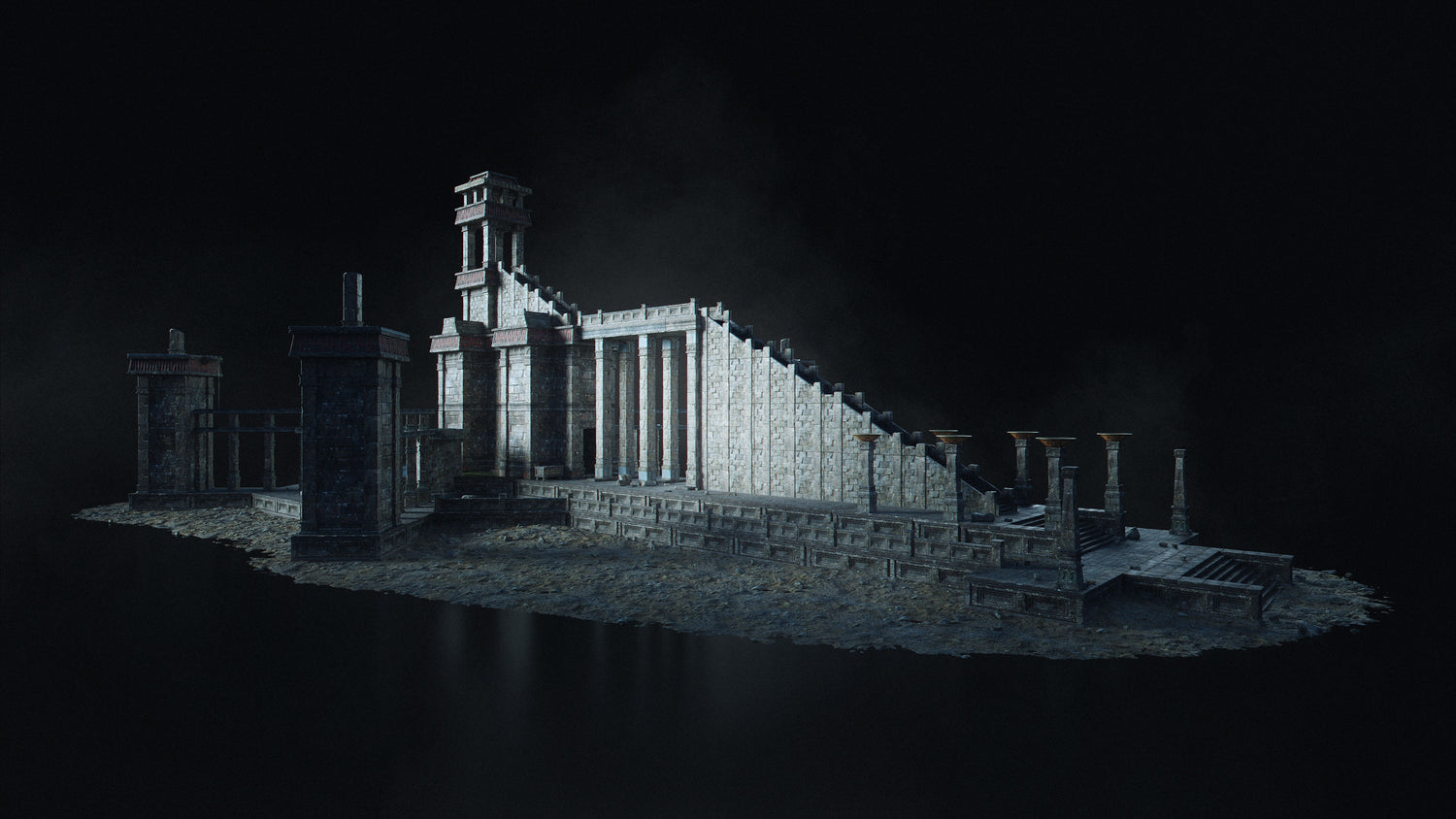 Blender失落古迹帝国寺庙古墓探险神秘遗迹场景元素3D模型 KitBash3D – Secrets of the Luminara 样机素材 sucaiwan.com