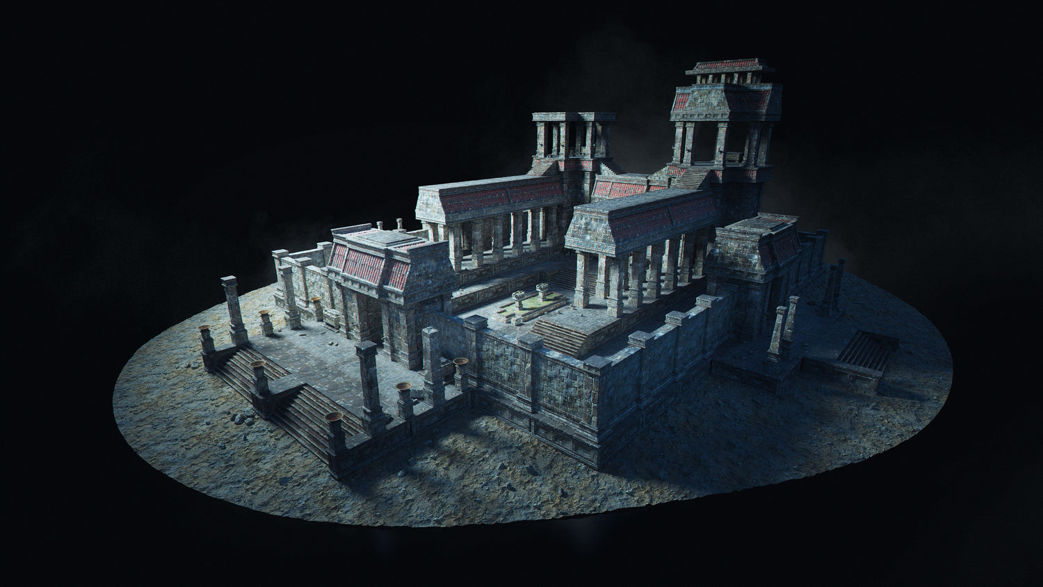 Blender失落古迹帝国寺庙古墓探险神秘遗迹场景元素3D模型 KitBash3D – Secrets of the Luminara 样机素材 sucaiwan.com