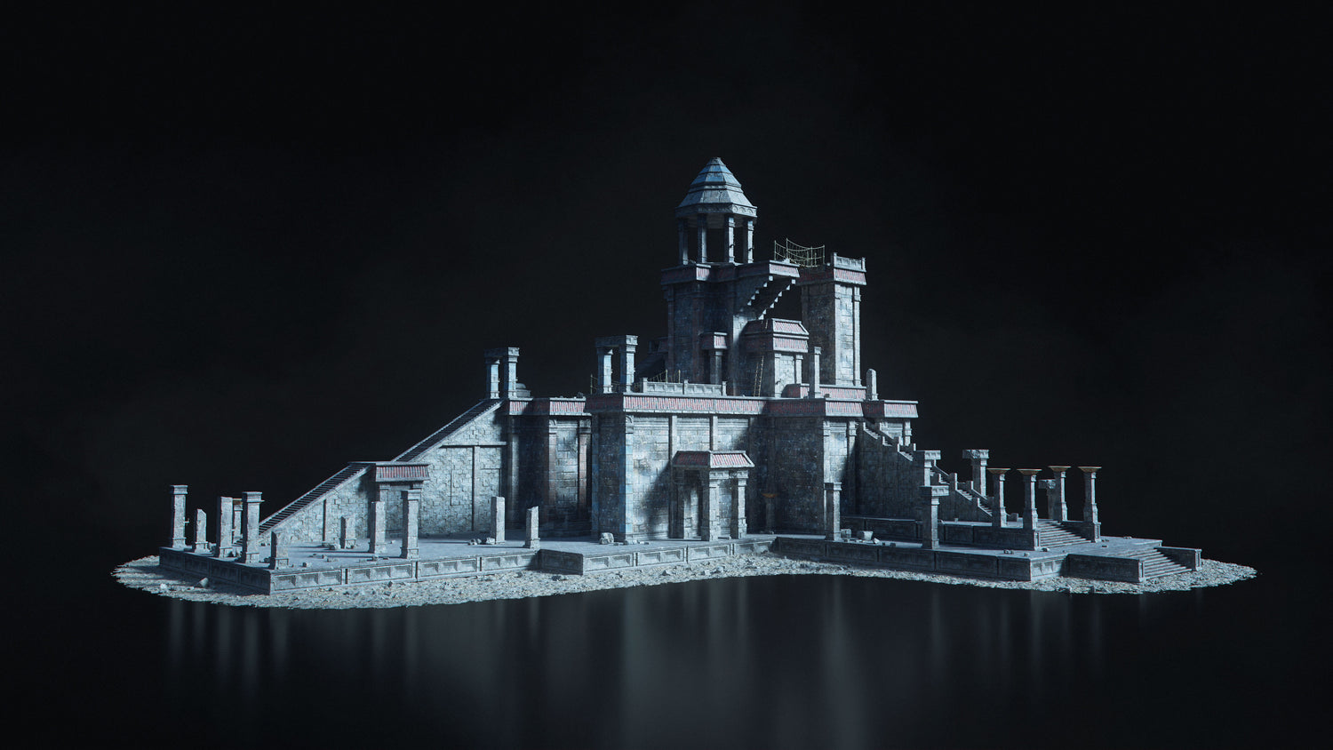 Blender失落古迹帝国寺庙古墓探险神秘遗迹场景元素3D模型 KitBash3D – Secrets of the Luminara 样机素材 sucaiwan.com