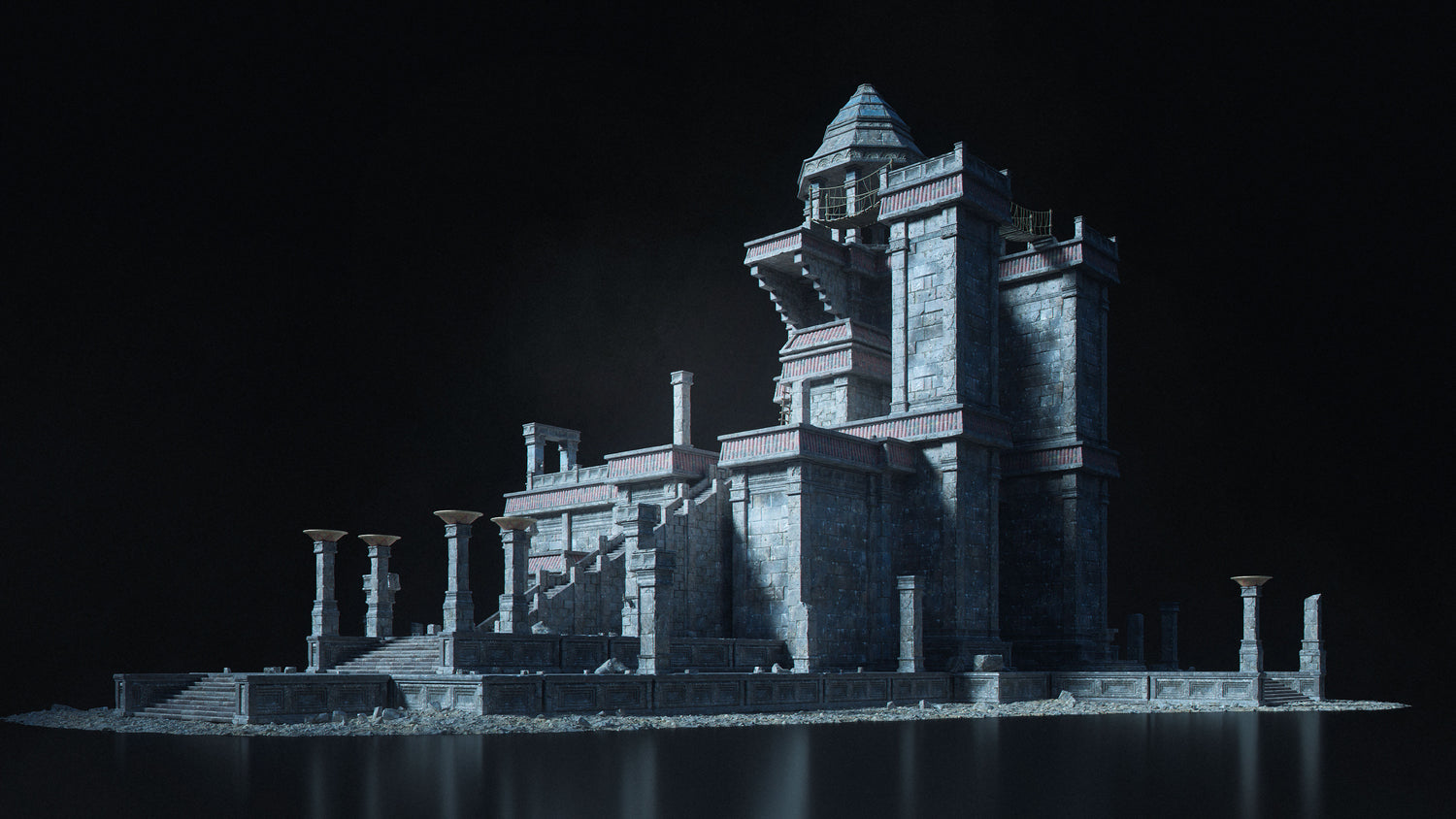 Blender失落古迹帝国寺庙古墓探险神秘遗迹场景元素3D模型 KitBash3D – Secrets of the Luminara 样机素材 sucaiwan.com