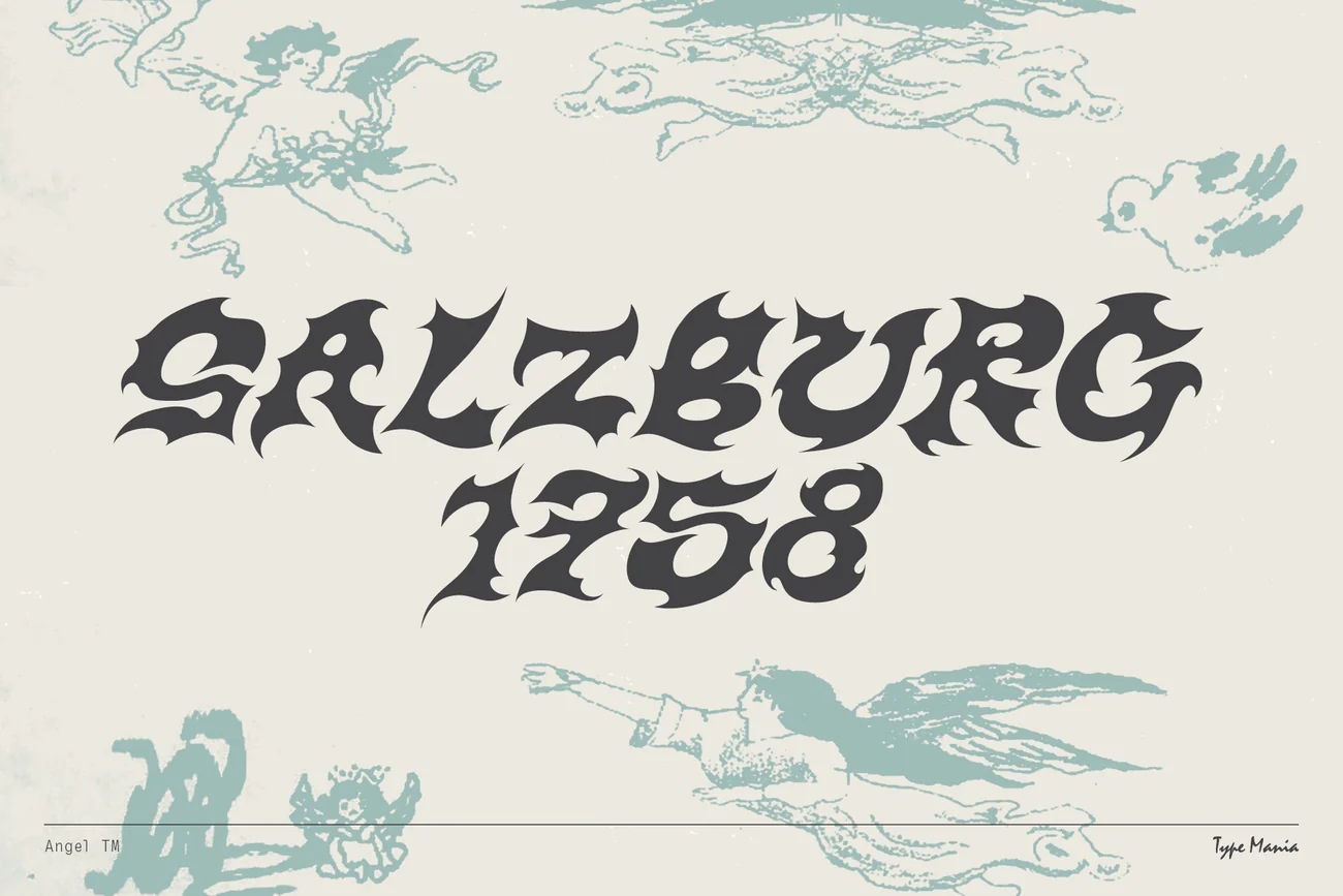 Studio2am - Angel TM 复古Y2K艺术服装海报封面设计LOGO字体 设计素材 sucaiwan.com