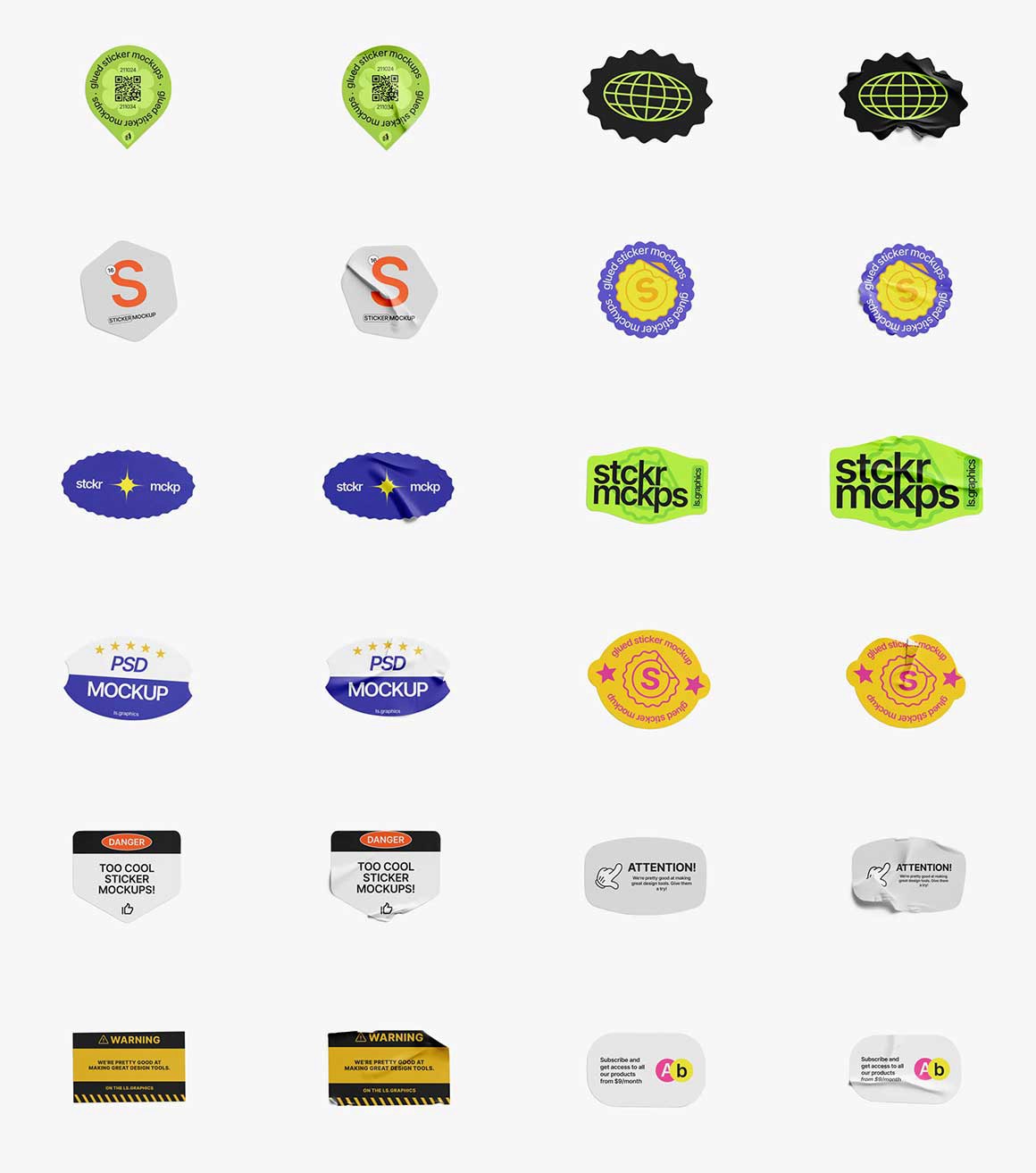 32款多规格褶皱撕裂破损不干胶贴纸标签设计效果图PSD样机模板素材 Sticker Mockups 样机素材 第3张-素材湾丨精选海外优质设计素材资源 32款多规格褶皱撕裂破损不干胶贴纸标签设计效果图PSD样机模板素材 Sticker Mockups 样机素材 sucaiwan.com