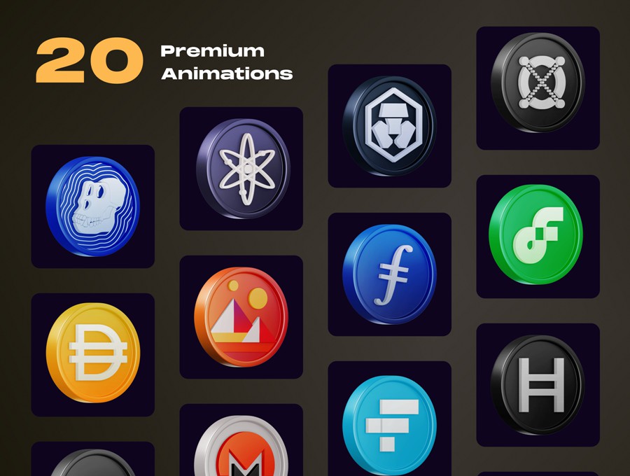 20款创意质感金融科技加密货币3D图标设计Blender/Figma/AE动画素材包 Animated Crypto Coins vol.2 图标素材 第5张-素材湾丨精选海外优质设计素材资源 20款创意质感金融科技加密货币3D图标设计Blender/Figma/AE动画素材包 Animated Crypto Coins vol.2 图标素材 sucaiwan.com