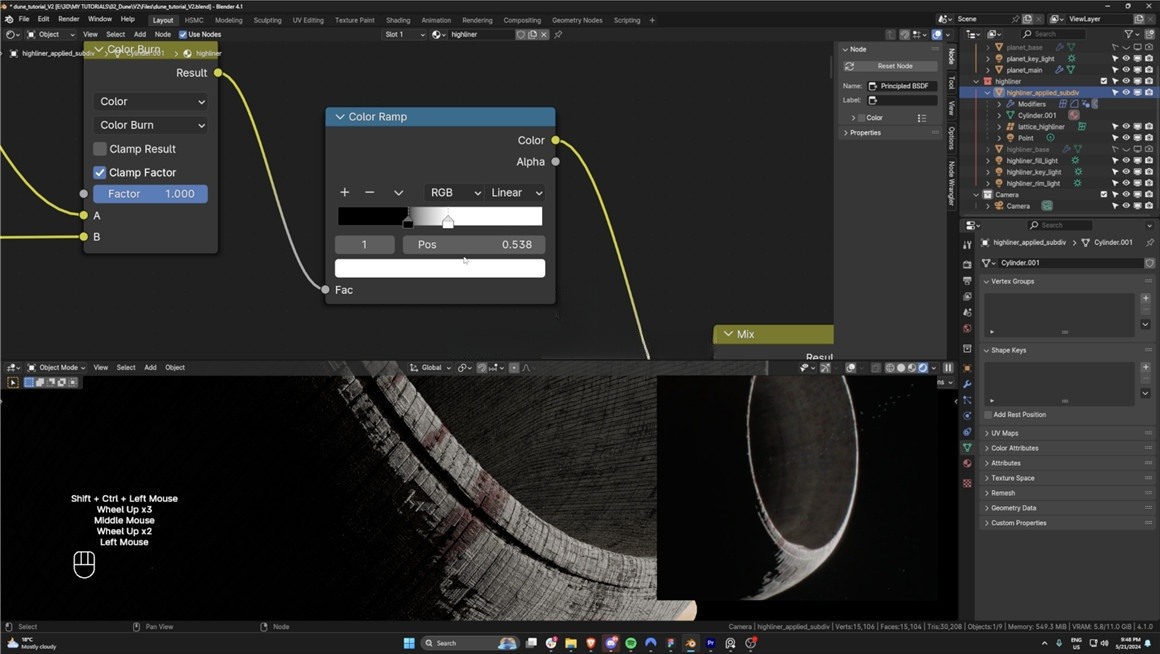 大师课程：Blender重现电影《沙丘》飞船穿梭行星视效建模动画后期合成大师班 Blender 3D | Masterclass for Beginners Dune Edition , sucaiwan.com